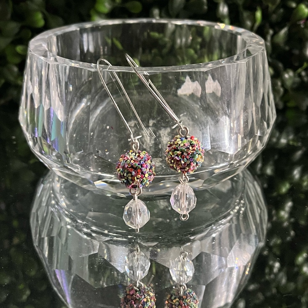 Confetti Crystal Dangle Statement Earrings - image 7